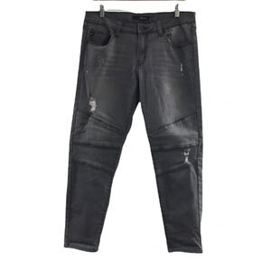 Kancan Low Rise Moto Skinny Jeans‎ Womens 13/30 Gray Denim Distressed